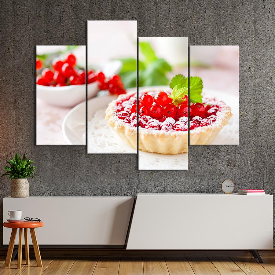 Настенний декор Красивый десерт тарталетка с ягодами 89x56 см (A359-4)