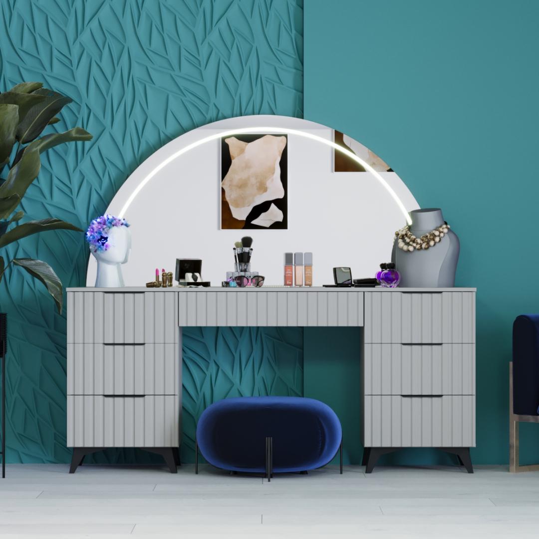 Туалетний столик з тумбою DiPortes Саванна Лофт Кс-10_K-35 МДФ 180/83/42 см Кашемір (01412-01270) Туалетний столик з тумбою DiPortes Саванна Лофт Кс-10_K-35 МДФ 180/83/42 см Кашемір (01412-01270)