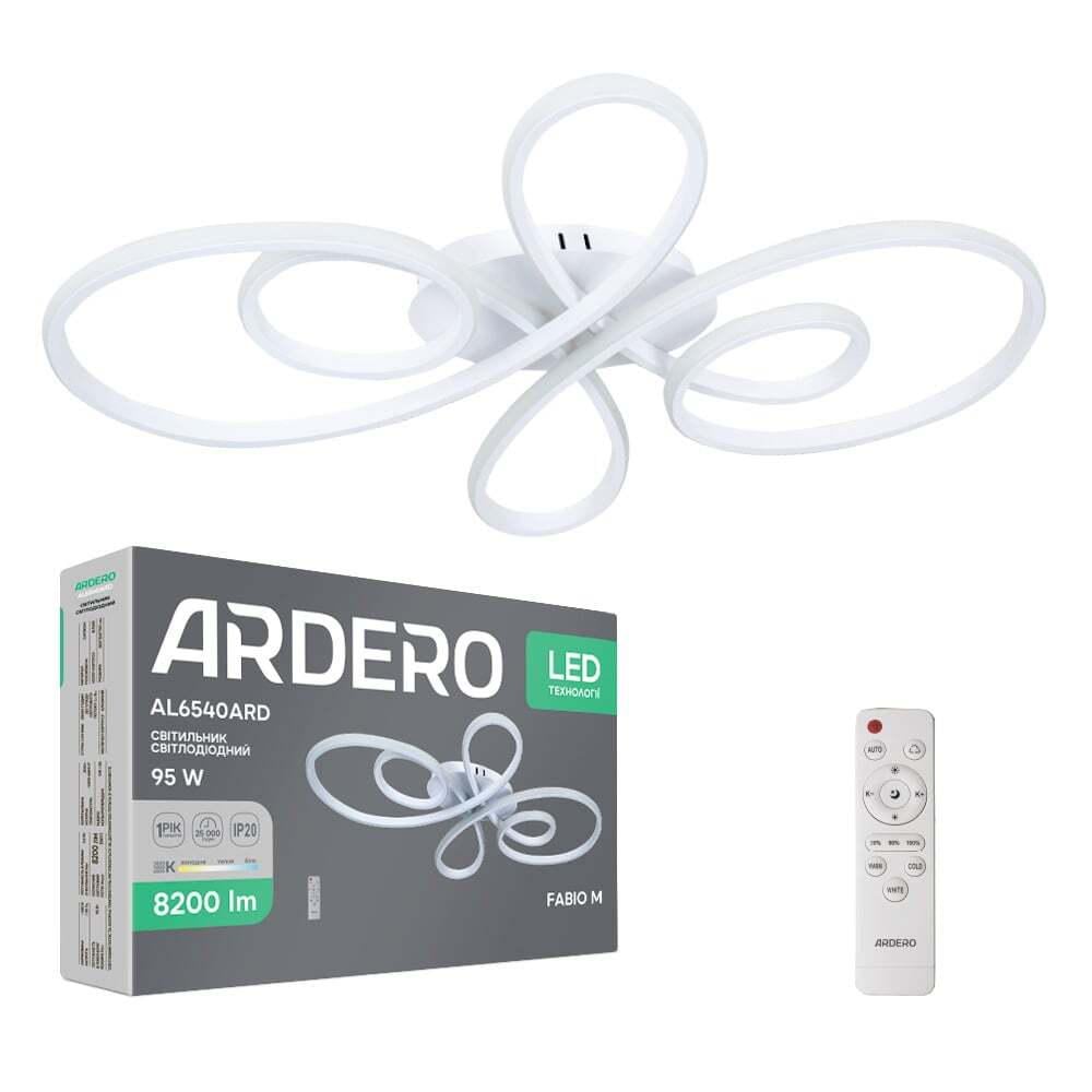Люстра светодиодная ARDERO AL6540ARD FABIO M 95 Вт Белый (16225) Люстра светодиодная ARDERO AL6540ARD FABIO M 95 Вт Белый (16225)