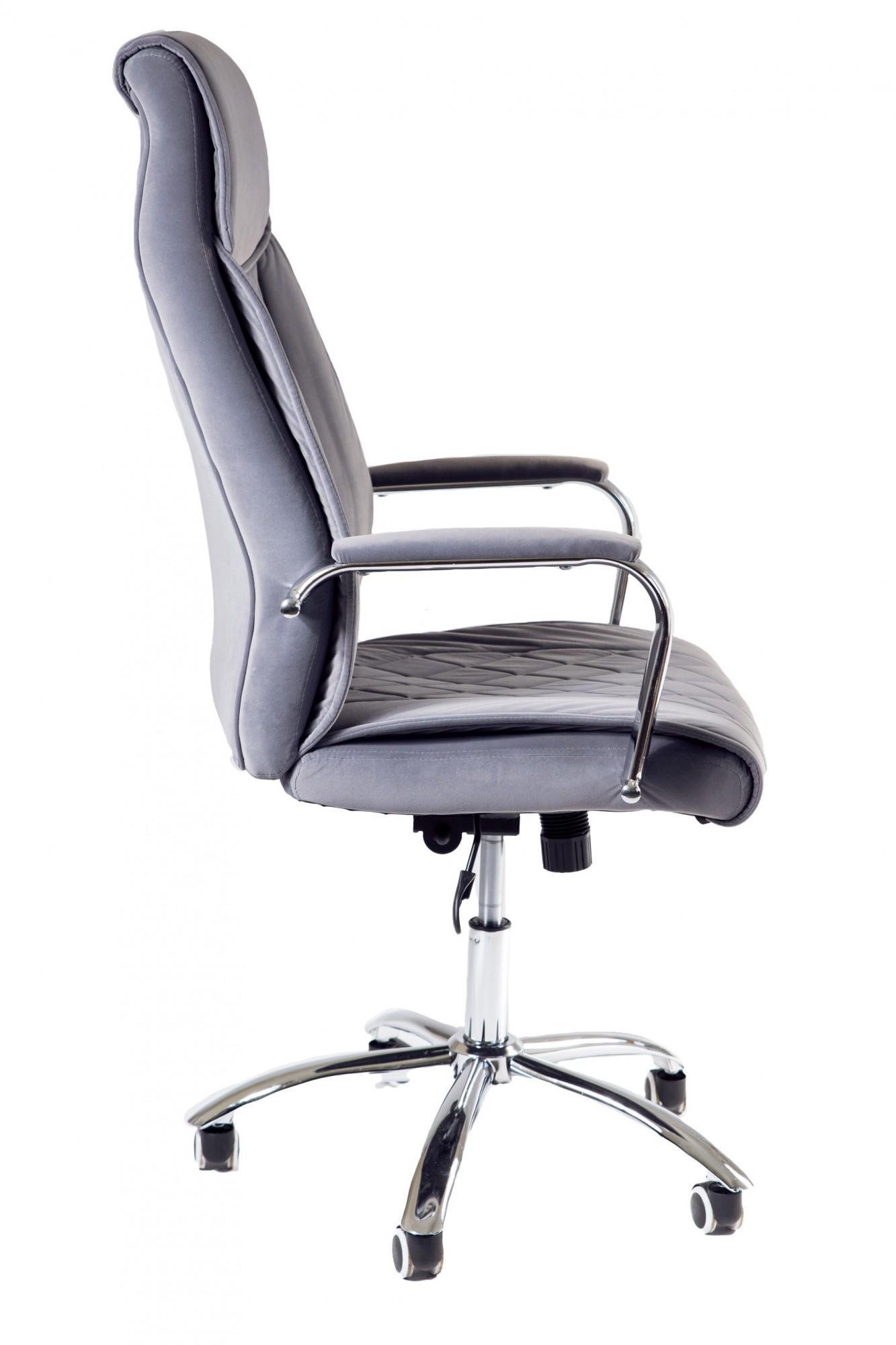 Кресло офисное компьютерное DionysusDesign хром Anyfix экозамша Серый - фото 4 Кресло офисное компьютерное DionysusDesign хром Anyfix экозамша Серый - фото 4