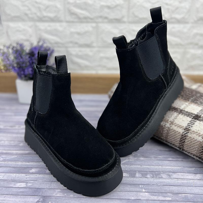 Уггі жіночі на платформі замшеві на замку Е-0050825-1 p. 40 25,5 см Чорний