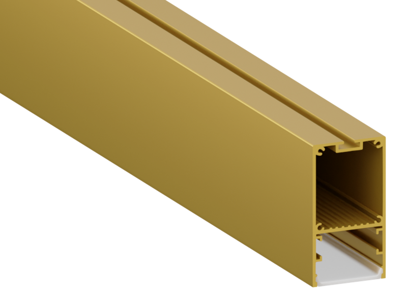 Профиль алюминиевый LEDUA АЛ-44 с рассеивателем для LED ленты подвесной/накладной 2 м Золотистый (9574)