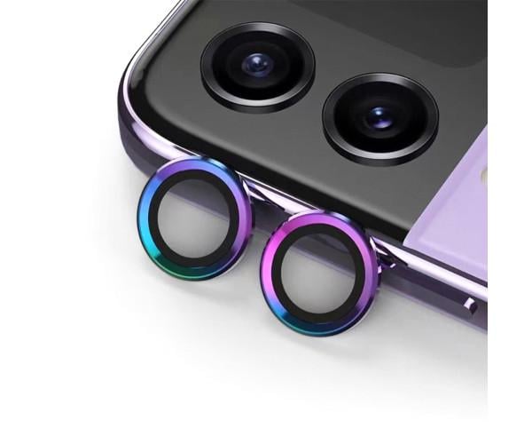 Защитное стекло с рамкой CD Pattern на заднюю камеру Samsung Galaxy Flip5 Разноцветный