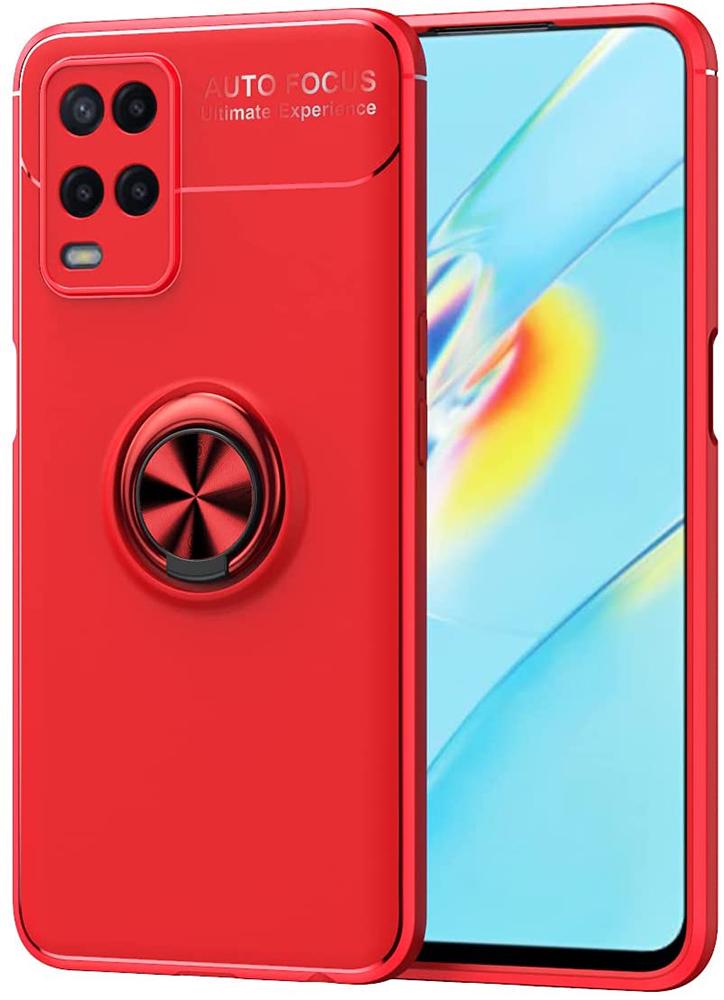 Чехол с кольцом Auto Focus для OPPO A54 Red (22787-2D)