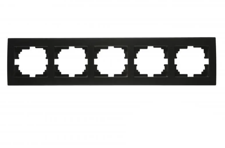 Рамка пятиместная Lezard Rain Антрацитовый (26485661)