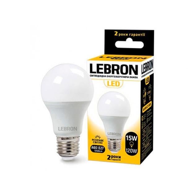 LED-лампа Lebron L-A60 15W Е27 4000K 1500 Lm (28688869)