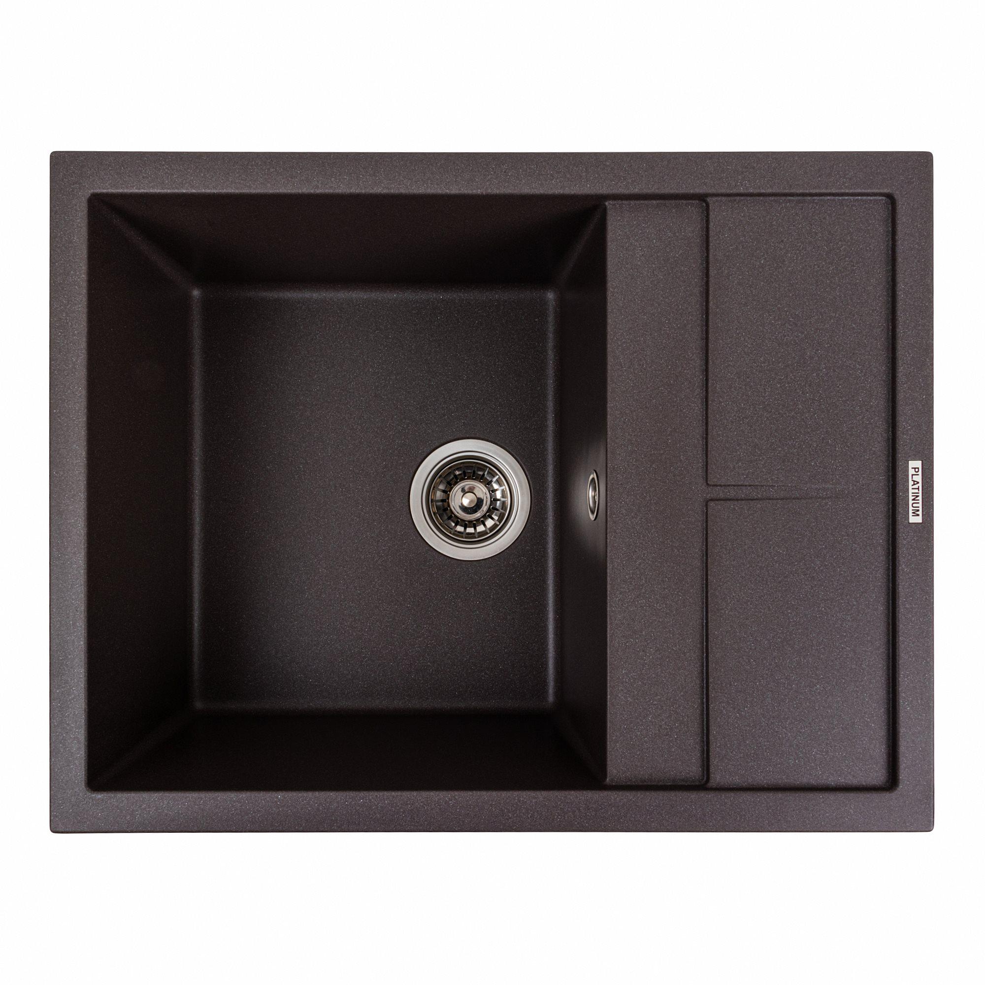 Мийка для кухні гранітна Platinum 6550 LOTOS матова Гренадін