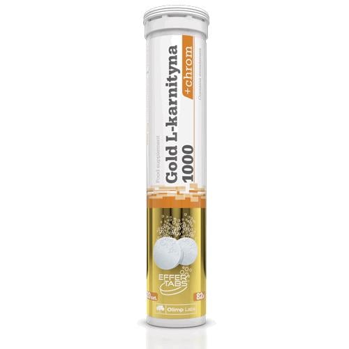 Жироспалювач для спорту Olimp Nutrition Gold L-Carnitine 1000 And Chrom 20 effervescent tabs Orange