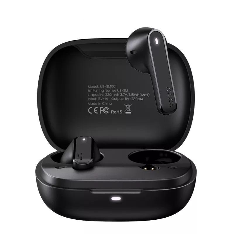 Наушники Bluetooth USAMS TWS Earbuds SM Series US-SM001 BT5.0 30/320 mAh 3h Black (552796)