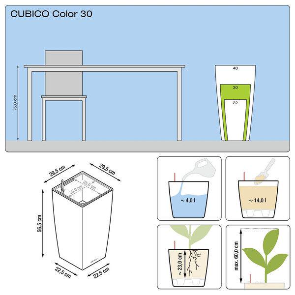 Вазон умный Lechuza Cubico Color 30 14 л Серый (13138) - фото 4