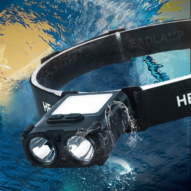 Ліхтар налобний Bailong SH-T808-2XPE-20SMD датчик руху White/Red (tf5366) - фото 8