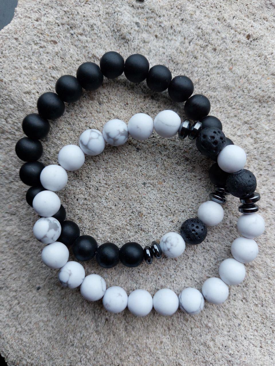 Браслет LITAURS из натуральных камней шунгит/хаулит и металлическими вставками 2 шт. М 15-17 см (250208) - фото 5 Браслет LITAURS из натуральных камней шунгит/хаулит и металлическими вставками 2 шт. М 15-17 см (250208) - фото 5