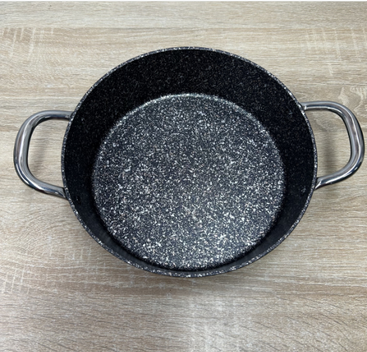 Кастрюля-сотейник с крышкой OMS из литого алюминия для газа и индукции 2,7 л Черный (3316-2.7) - фото 7