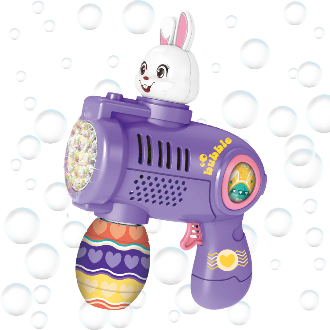 Генератор мыльных пузырей Кролик для детей на батарейках с LED-подсветкой