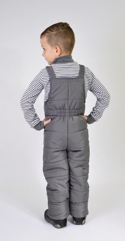 Полукомбинезон детский для мальчика теплый зимний на флисе р. 140 Серый (пк140срм) - фото 2 Полукомбинезон детский для мальчика теплый зимний на флисе р. 140 Серый (пк140срм) - фото 2