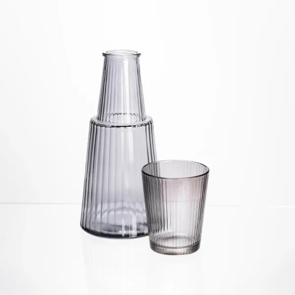 Графин со стаканом-крышкой рифленый 800/250 мл Прозрачный - фото 2 Графин со стаканом-крышкой рифленый 800/250 мл Прозрачный - фото 2