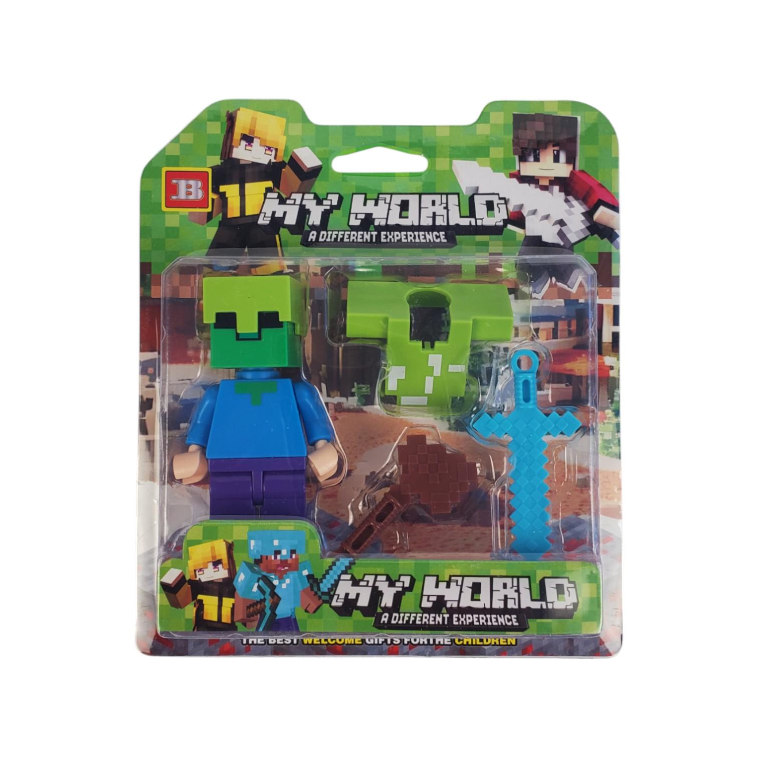 Фігурка Minecraft Зомбі з аксесуарами 8 см (WK202403) Фігурка Minecraft Зомбі з аксесуарами 8 см (WK202403)