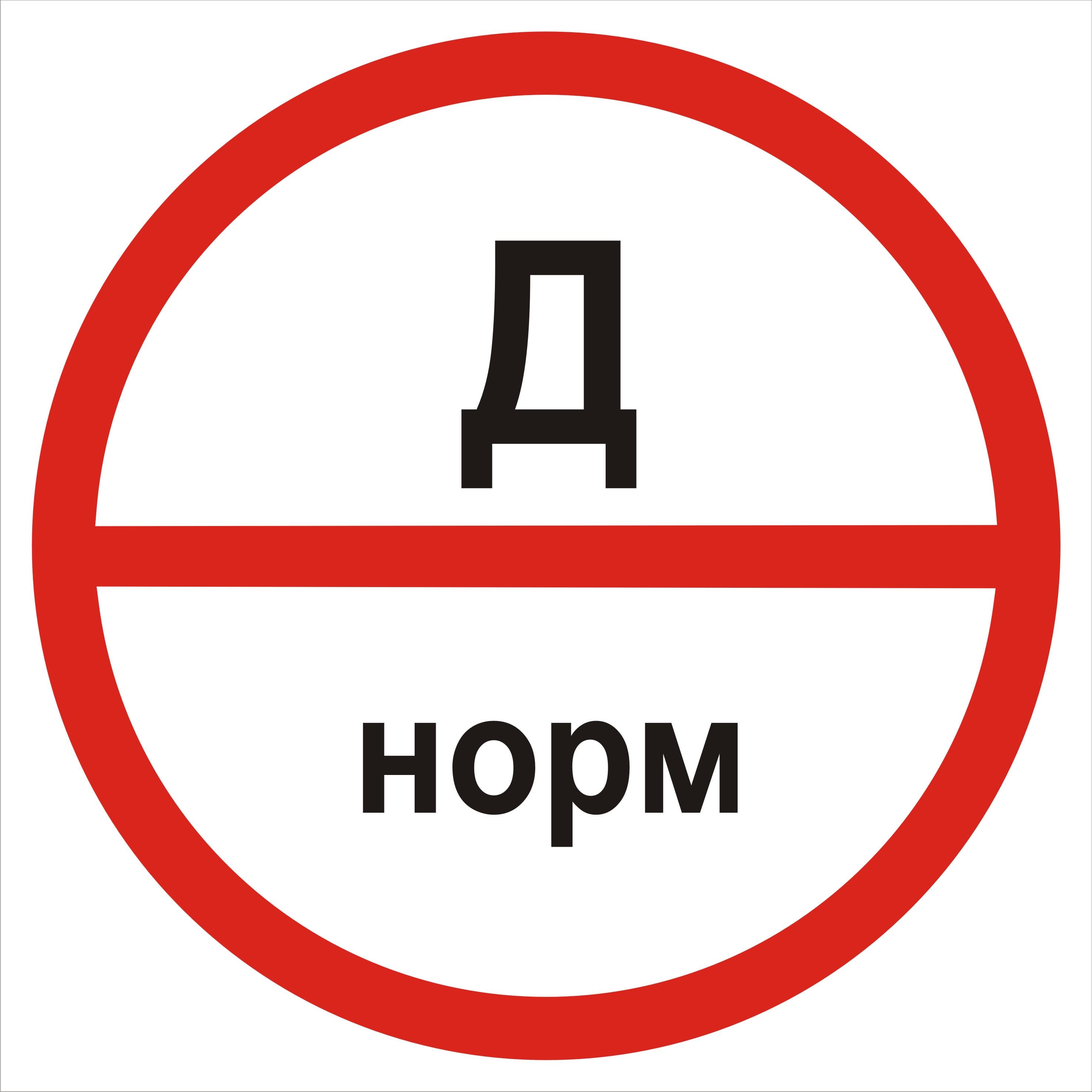 Табличка категория помещения Д/норм 20х20 см (00228)