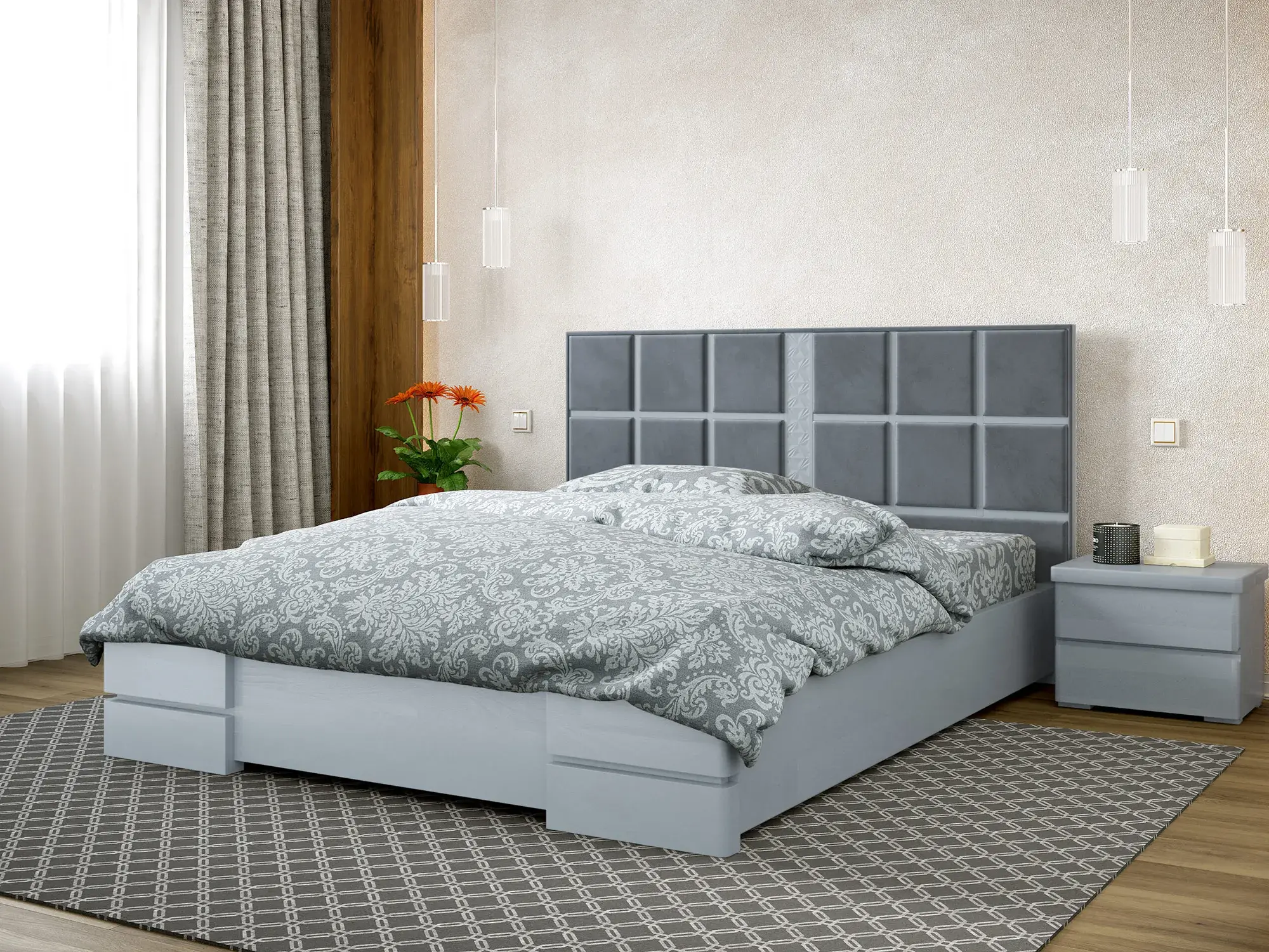 Кровать классическая двуспальная Arbor Drev Прованс сосна 160х200 см Серый (49633) Кровать классическая двуспальная Arbor Drev Прованс сосна 160х200 см Серый (49633)