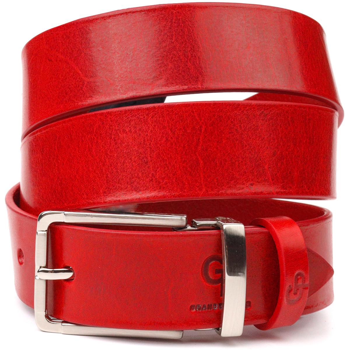 Ремень женский кожаный Grande Pelle Leather Belt 21456 Красный