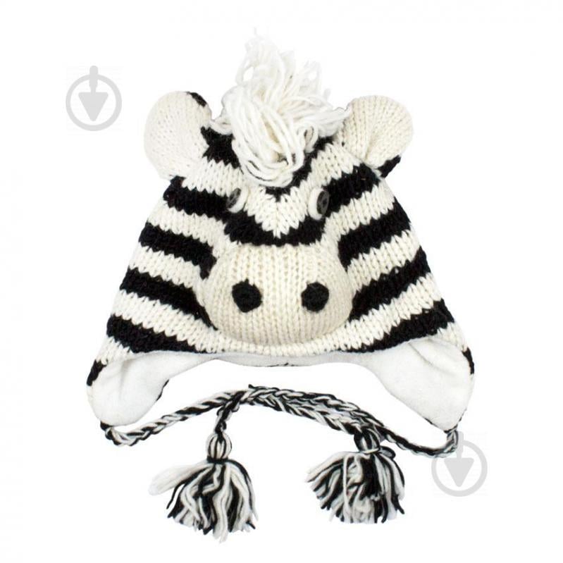Шапка с ушками детская Kathmandu Animals Zebra Оne size Белый + Черный (22900)