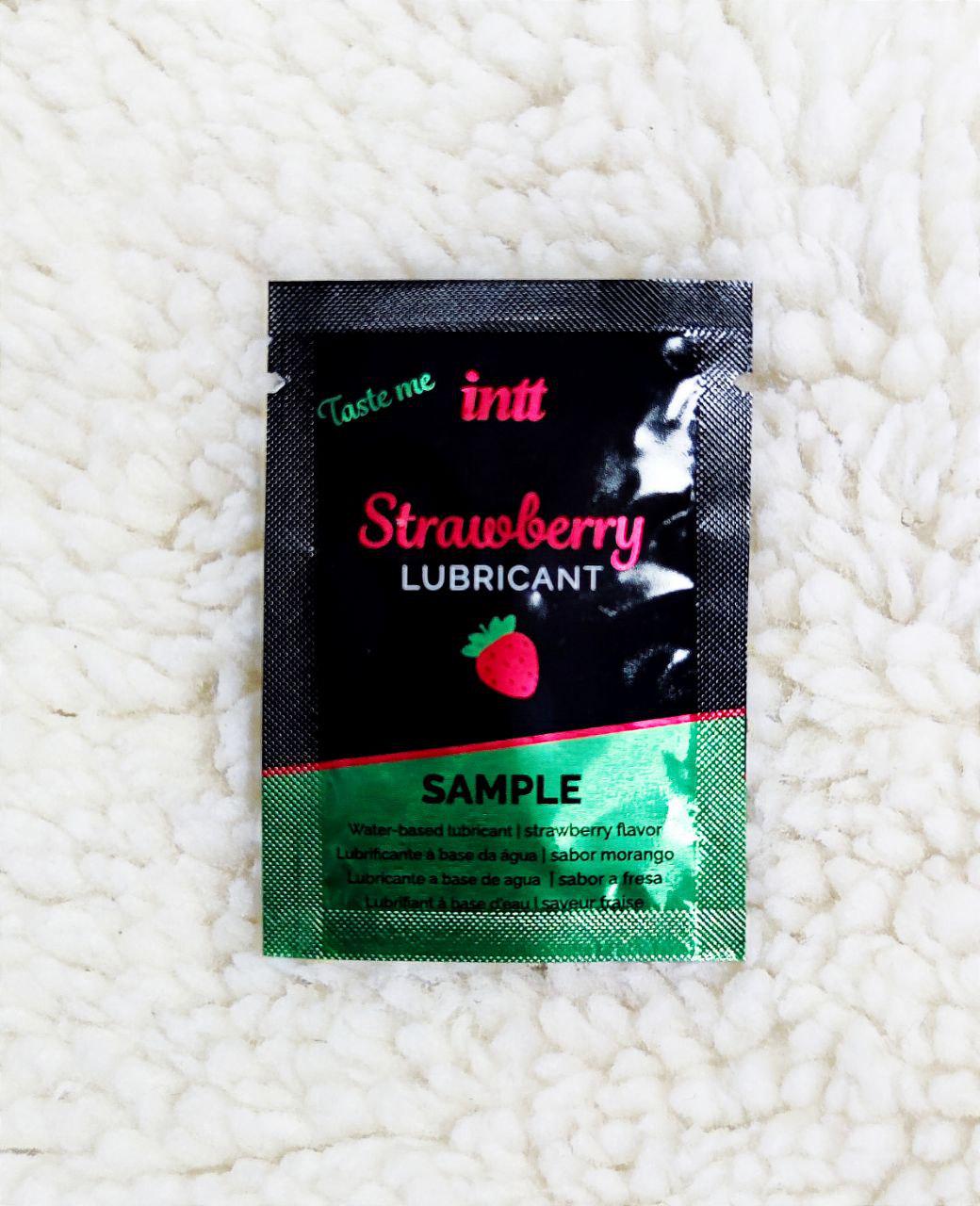 Пробник съедобный лубрикант со вкусом клубники Intt Strawberry Lubrificant