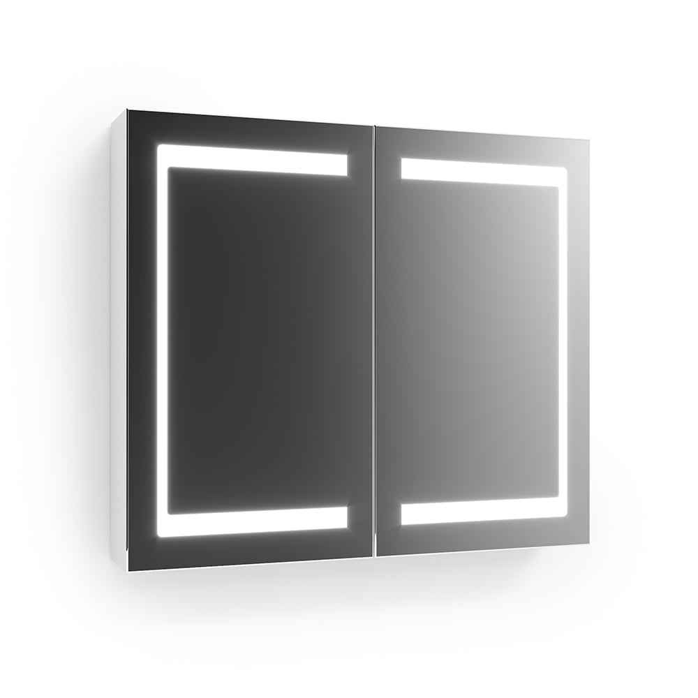 Шкаф зеркальный Vicco с LED подсветкой 80х70 Белый