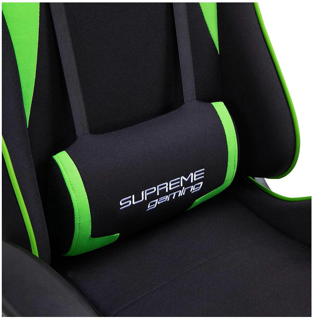 Компьютерное кресло из ткани PlayMaker Supreme Gaming 94560 Черно-зеленый (10692751) - фото 5