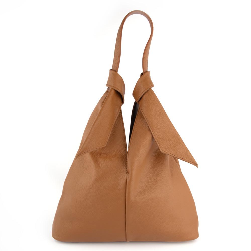 Сумка-шопер женская кожаная Virginia Conti 03875 с одной ручкой Рыжий (2563991468)