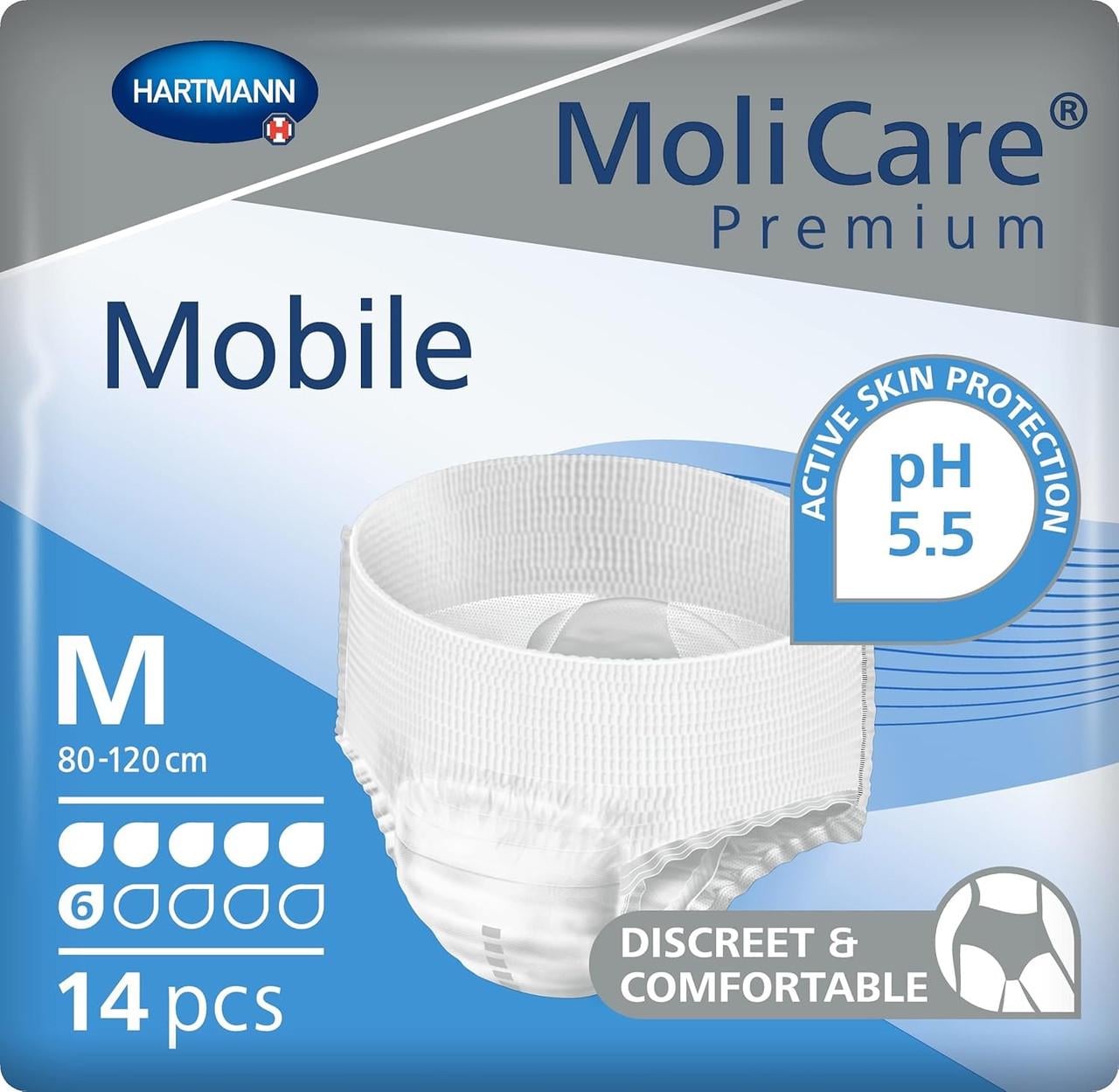 Трусы подгузники для взрослых MoliCare Premium Mobile 6 капель М 14 шт. (000024167)