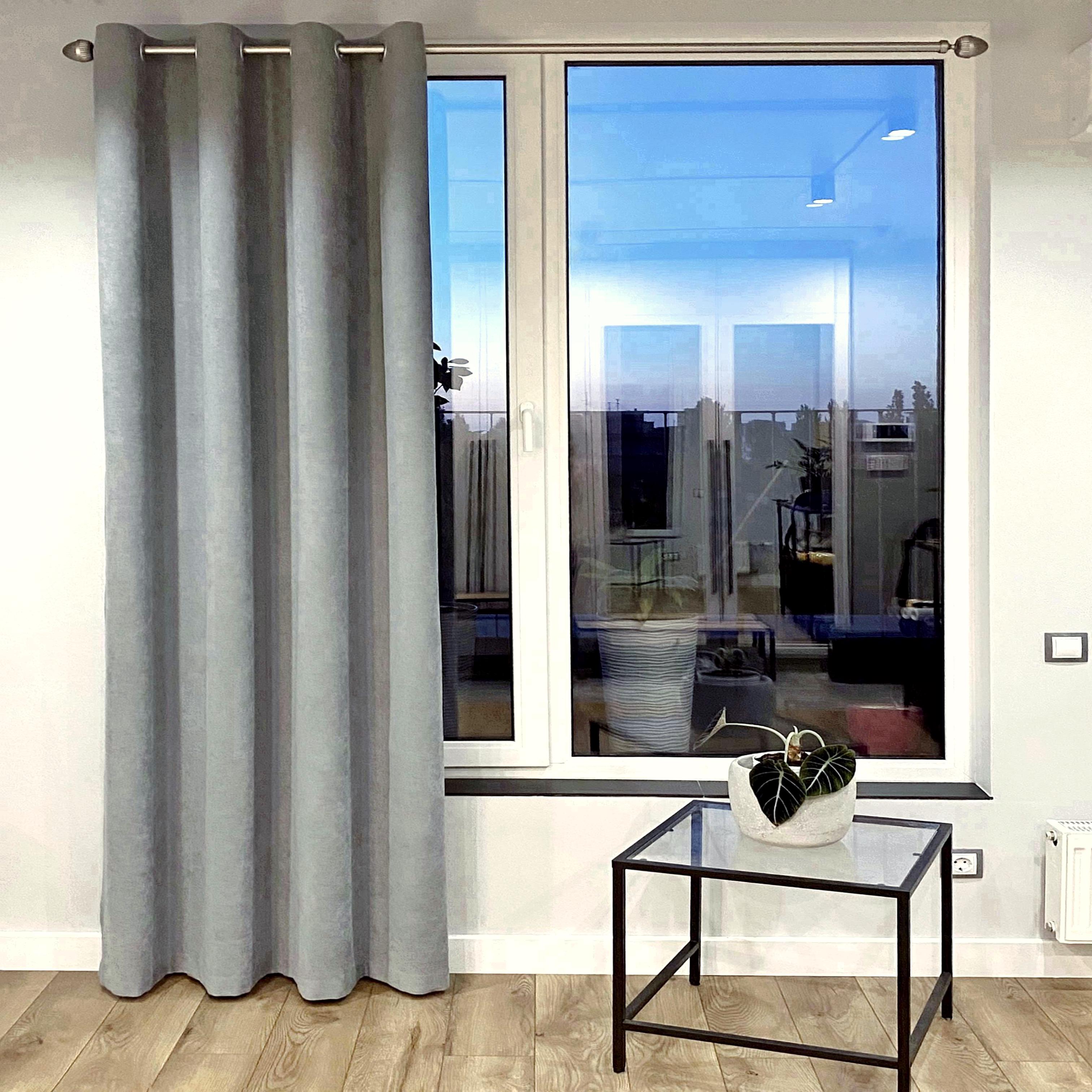 Штора на серых люверсах микровелюр 140х250 см 1 шт. Серо-голубой (5801525-MT1/140-GR) - фото 1 Штора на серых люверсах микровелюр 140х250 см 1 шт. Серо-голубой (5801525-MT1/140-GR) - фото 1