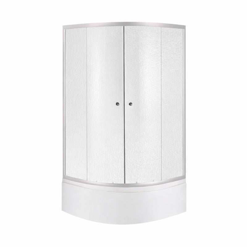 Душевая кабина Latwa SC90x90.SAT.HIGH.FR полукруглое стекло Frost 4 мм и душевой поддон KAPIELKA ST90x90x41 с панелью Lidz (SD00050783)
