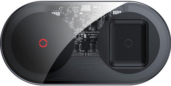 Бездротовий ЗП Baseus Simple 2in1 Turbo Edition 24W Transparent (TZWXJK-B01)