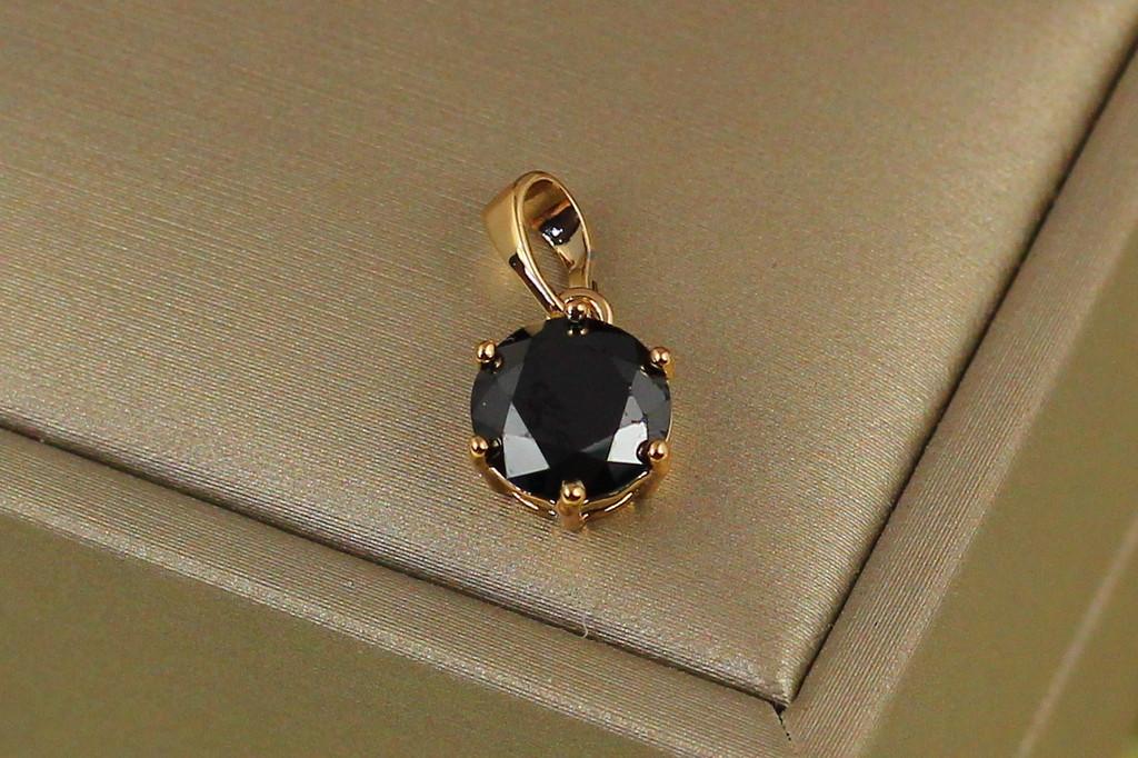Кулон Xuping Jewelry Камінь чорний на шість кріплень 8 мм Золотистий (2356947860)