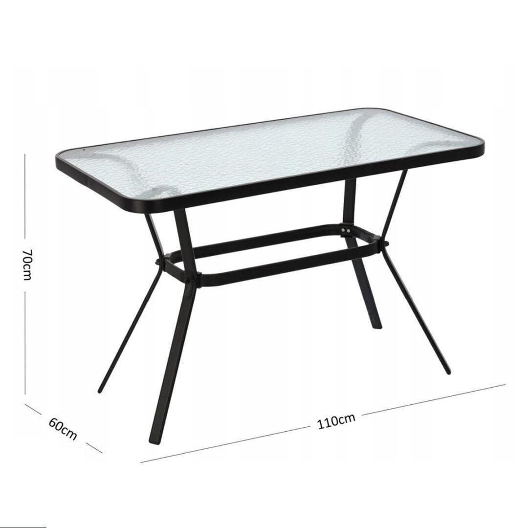 Стол садовый GardenLine 110x60x70 см Black - фото 3