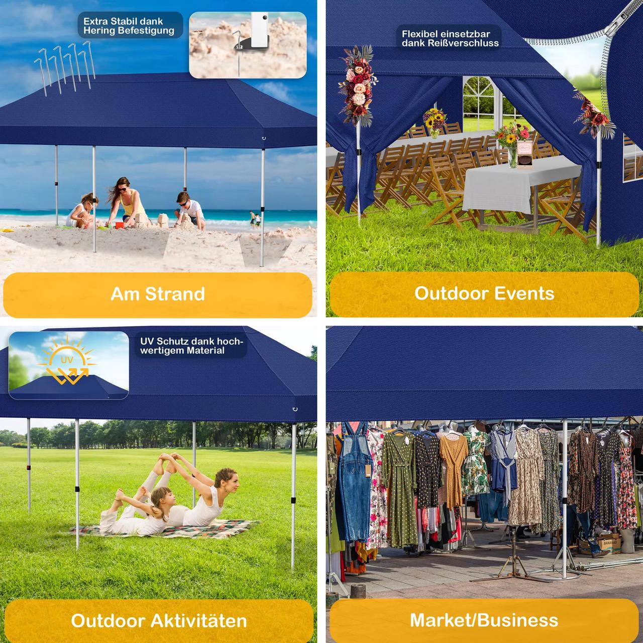 Павільйон садовий KESSER 6x3 м UV50+ Синій - фото 6 Павільйон садовий KESSER 6x3 м UV50+ Синій - фото 6