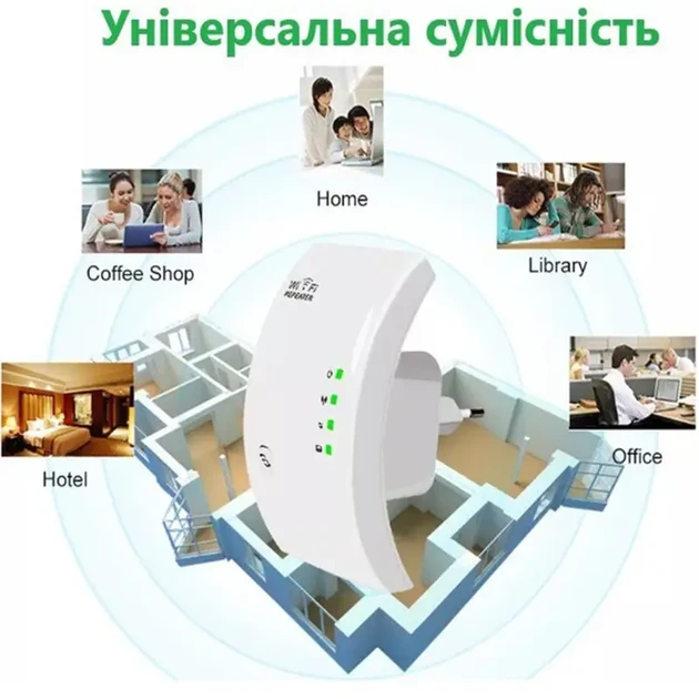 Ретранслятор NETVIP WiFi 300 Мбіт/с Wi-Fi (22115497) - фото 5