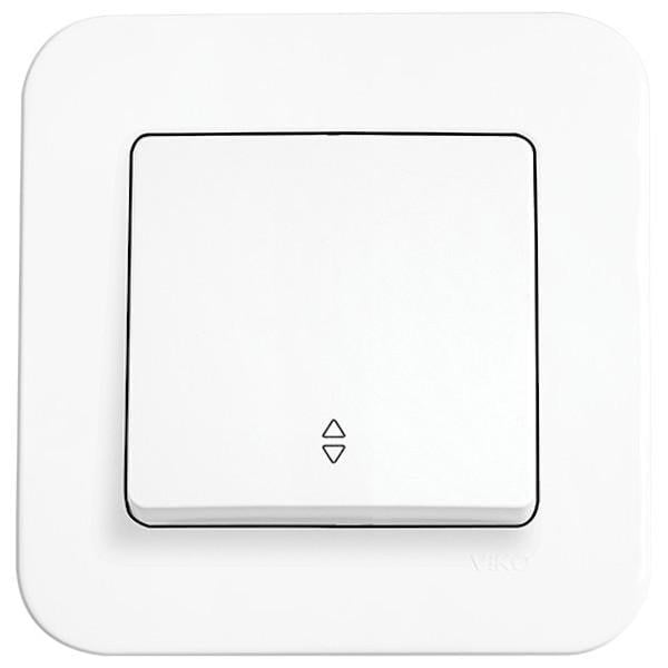 Выключатель одноклавишный проходной Viko Rollina Белый (00000012854)