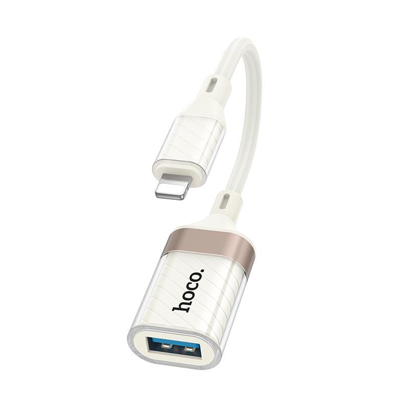 Переходник Hoco UA39 Crystal Lightning x USB-A OTG White-Gold (19395) - фото 4 Переходник Hoco UA39 Crystal Lightning x USB-A OTG White-Gold (19395) - фото 4
