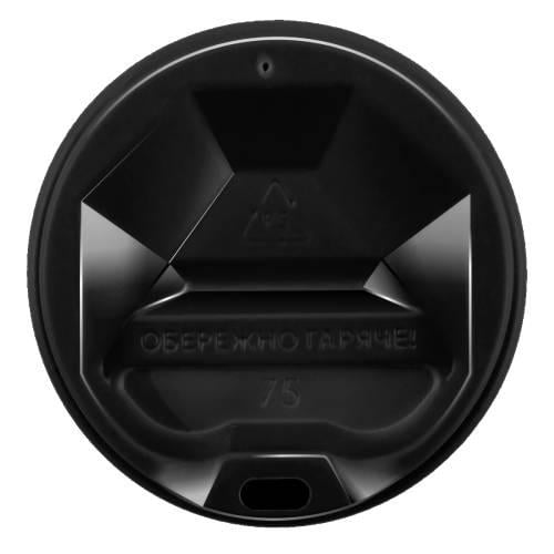 Одноразова кришка скляна фігурна 74 мм 50 шт. Чорний (01-0026чорний) Одноразова кришка скляна фігурна 74 мм 50 шт. Чорний (01-0026чорний)