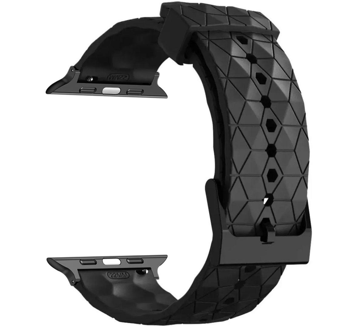 Ремешок силиконовый Primolux Dimond для часов Apple Watch 46/45/44/42 мм Black (35369897)