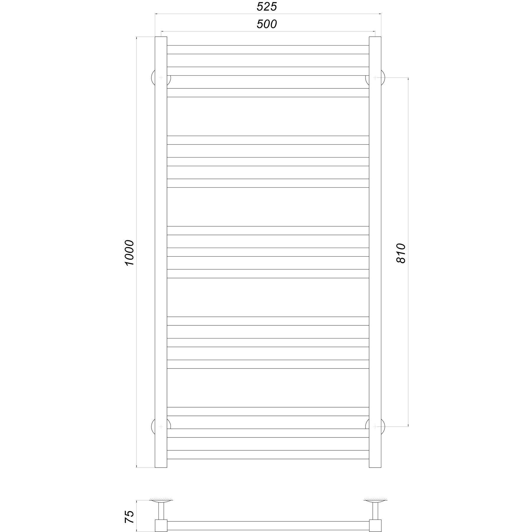 Рушникосушарка UNIO MS W 1000-500-15 BLK Модена Чорний (22547) - фото 4