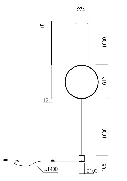 Люстра-торшер Redo Slick Su/Lamp Rd Led 19 W 3000K Sbk 4.1.2 (01-2197) - фото 2