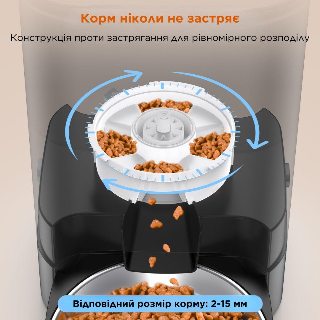 Кормушка автоматическая для кошек и собак HONEYGUARIDAN A303D 3,5 л 2 миски Черный (2090531938) - фото 5