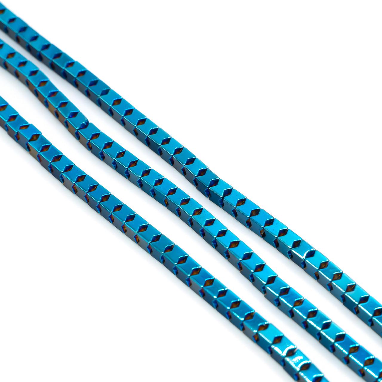 Бусины Квадрат Гематит 3х3 мм 40 см 140 шт. Голубой (БГ0303д21) Бусины Квадрат Гематит 3х3 мм 40 см 140 шт. Голубой (БГ0303д21)