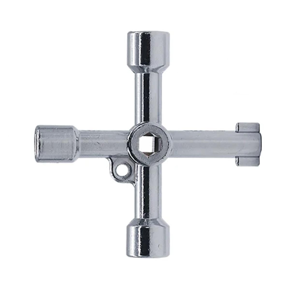 Ключ для шкафов Tactix тип D2 5в1 Серебристый (4-sided-key-D2)