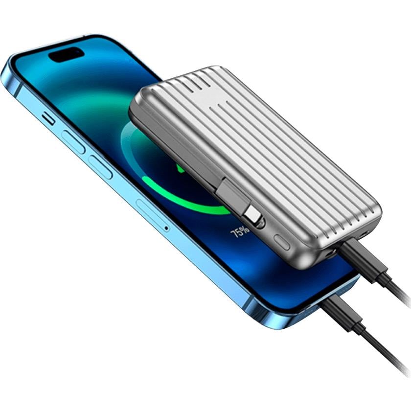 Внешний аккумулятор WiWU Trunk Series PP03 10000 mAh 22,5W Silver (6936686410830) - фото 4 Внешний аккумулятор WiWU Trunk Series PP03 10000 mAh 22,5W Silver (6936686410830) - фото 4