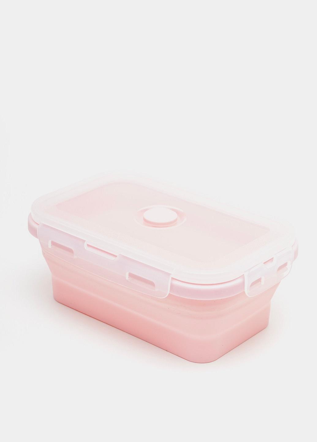Ланчбокс с крышкой складной силиконовый 500 мл Розовый (12314310)