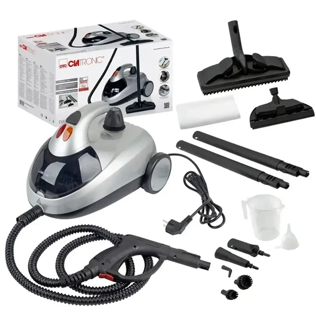 Пароочиститель Clatronic DR 3280 1500 Вт 1,5 л 4 бар 10 насадок Серый (3280) Пароочиститель Clatronic DR 3280 1500 Вт 1,5 л 4 бар 10 насадок Серый (3280)