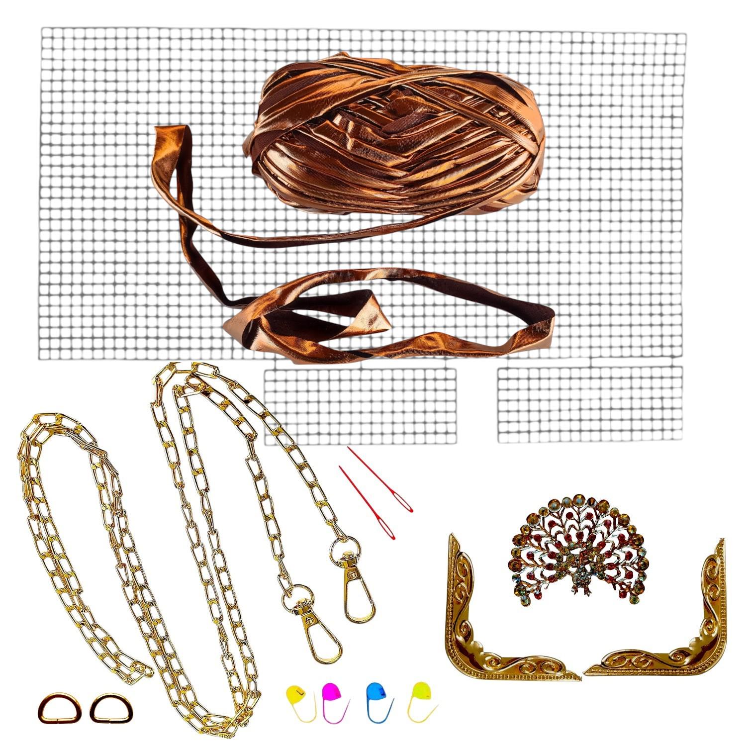 Набор для создания сумки из пластиковой канвы Декоративная брошь Павлин с нитками металлик Темно-серый (8219-48) Набор для создания сумки из пластиковой канвы Декоративная брошь Павлин с нитками металлик Темно-серый (8219-48)